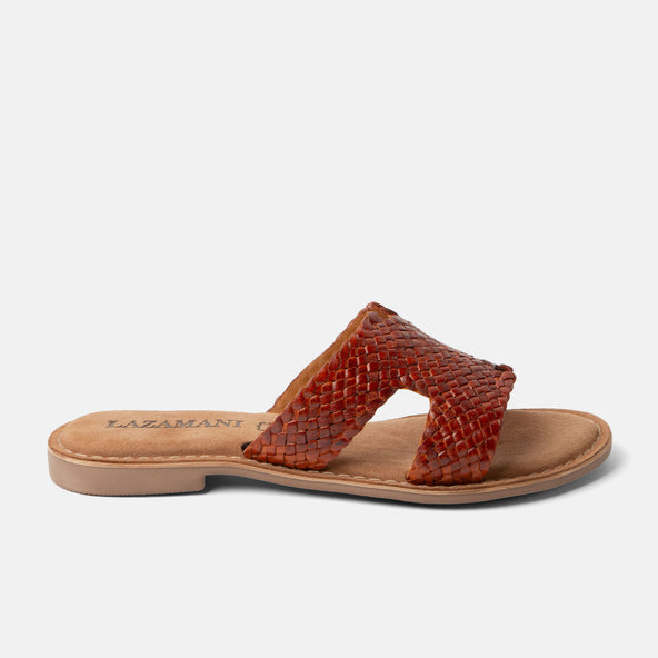 Flor Damen Leder-Pantoletten Tan