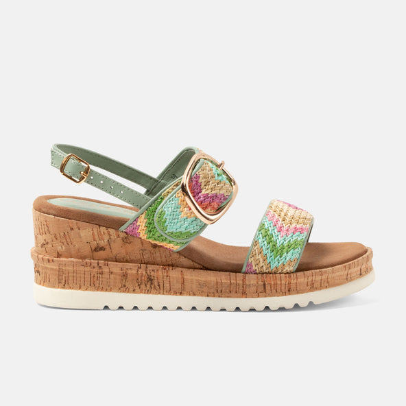 Carla DamenSandalen Raffia Green