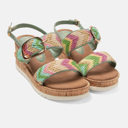 Carla DamenSandalen Raffia Green