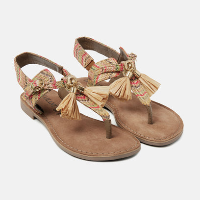 Noa Damen Raffia-Sandalen Brown