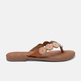Luna Damen Leder-Zehentrenner Peach