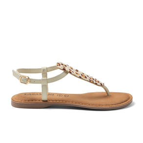 Suvi Damen Leder-Sandalen Offwhite