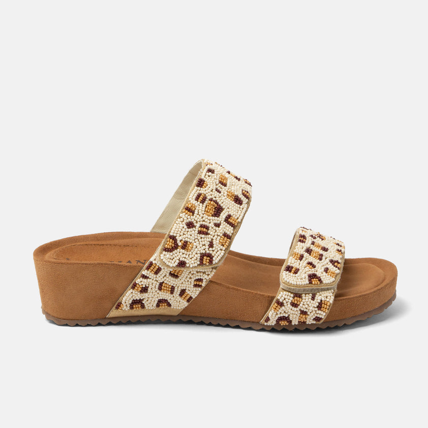 Ellie Damen Leder-Pantoletten Offwhite