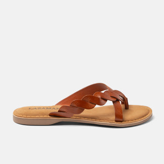 Avi Damen Leder-Zehentrenner Tan