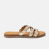 Edsi Damen Leder-Pantoletten Gold