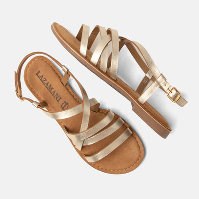 Zuza Damen Ledersandalen Gold
