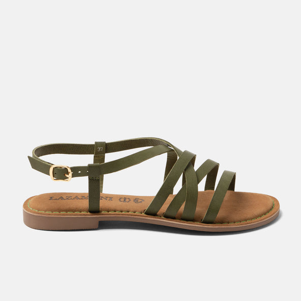 Zuza Damen Ledersandalen Green