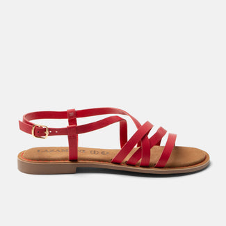 Zuza Damen Ledersandalen Red