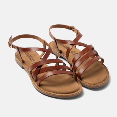 Zuza Damen Ledersandalen Tan