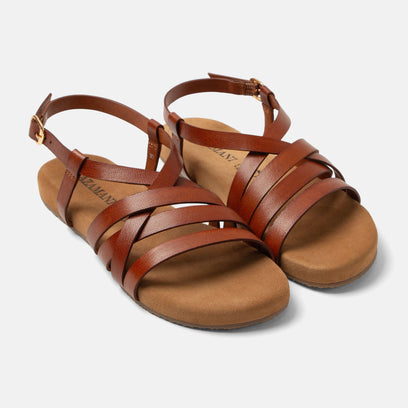 Lotta Damen Leder-Sandalen Tan