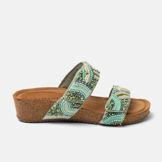 Dagmar Damen Leder-Pantoletten Mint