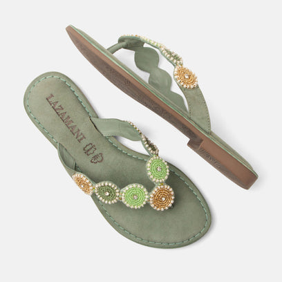 Loua Damen Wildleder-Zehentrenner Mint