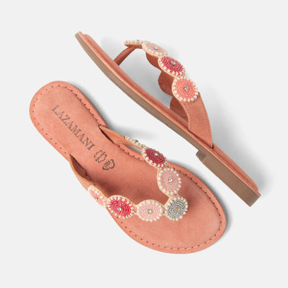 Loua Damen Wildleder-Zehentrenner Pink