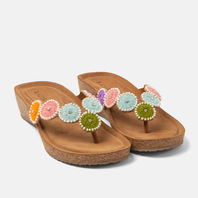 Mare Damen Leder-Zehentrenner Multi