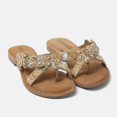 Pena Damen Zehentrenner Beige