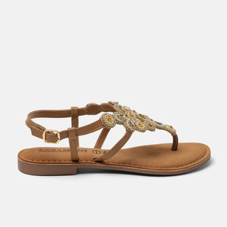 Dante Damen Leder-Sandalen Beige