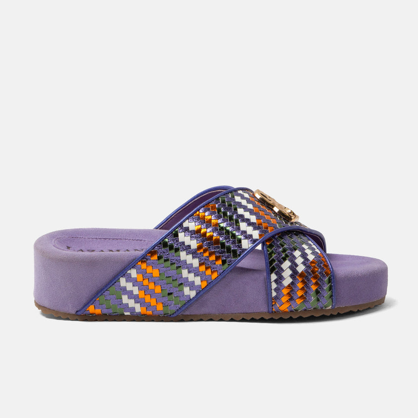 Lizzy Damen Leder-Pantoletten Lilac