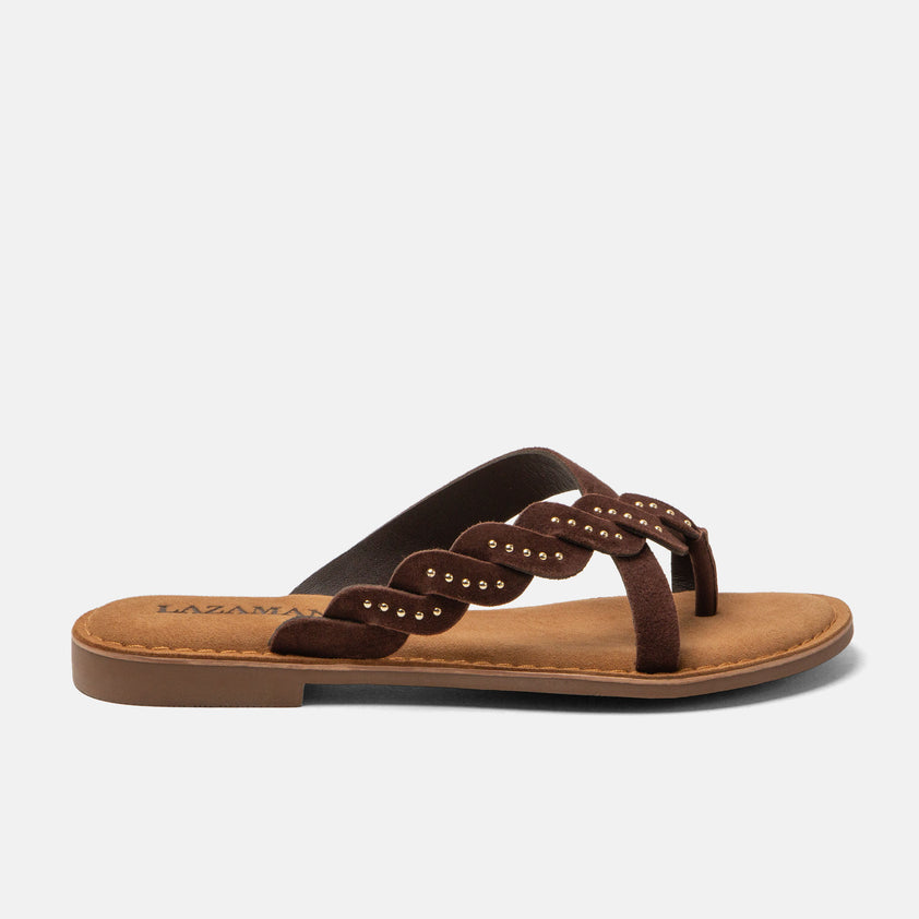 Lena Damen Wildleder-Zehentrenner Brown