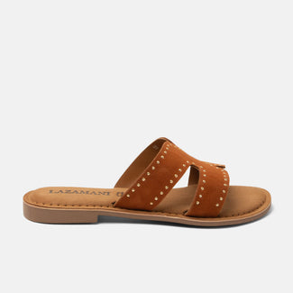 Lina Damen Wildleder-Pantoletten Tan