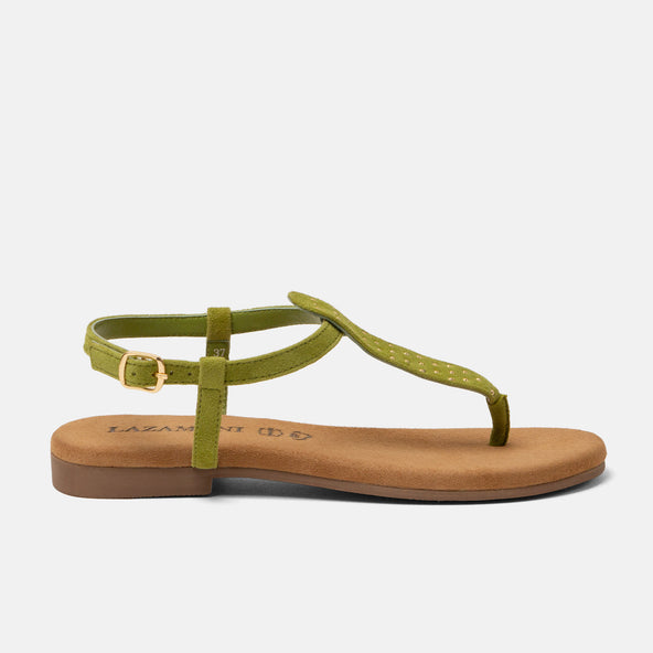 Minu Damen Wildleder-Sandalen Green