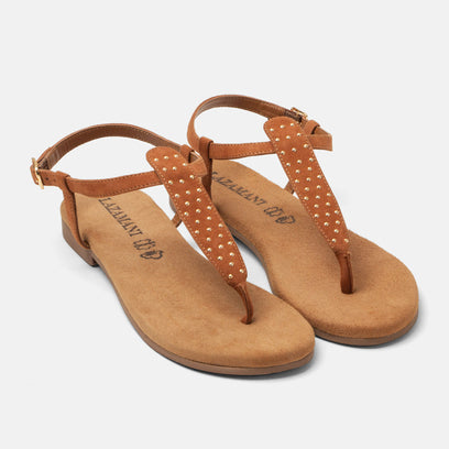 Minu Damen Wildleder-Sandalen Tan