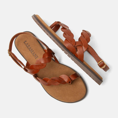 Jona Damen Leder-Sandalen Tan