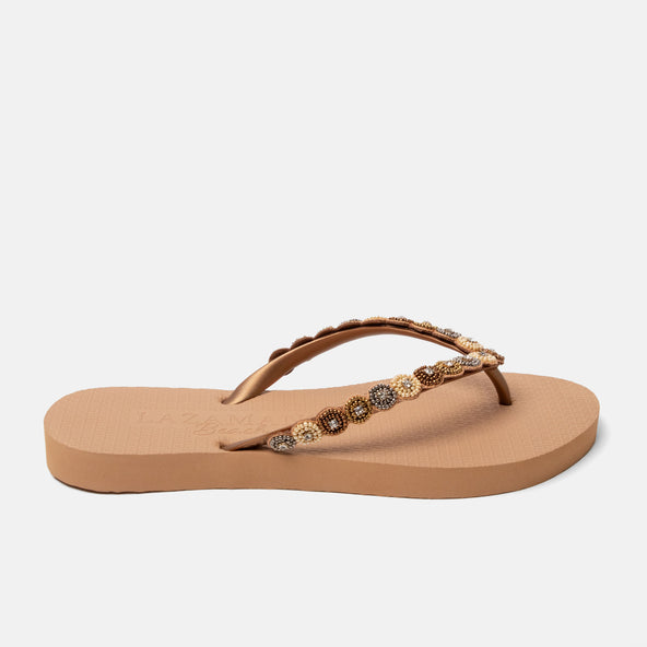 Mallorca Beach Damen Flip Flops Beige