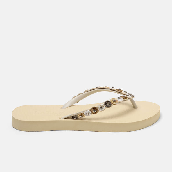 Mallorca Beach Damen Flip Flops Offwhite