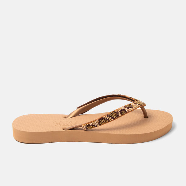 Lanzarote Beach Damen Flip Flops Leopard Brown