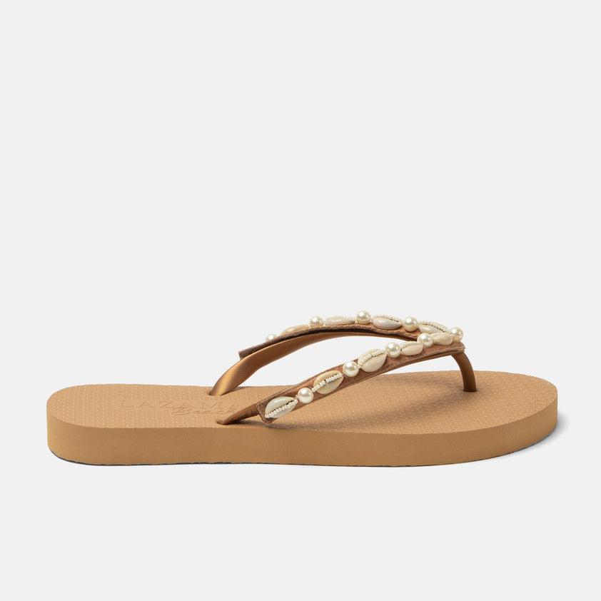 Whitsundays Beach Damen Flip Flops Beige