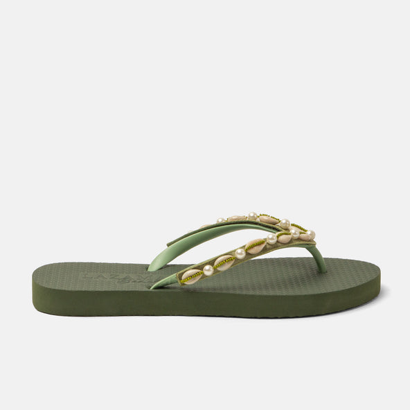 Whitsundays Beach Damen Flip Flops Green