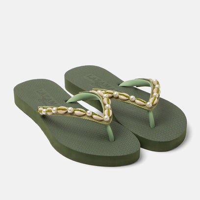 Whitsundays Beach Damen Flip Flops Green