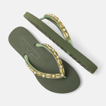 Whitsundays Beach Damen Flip Flops Green