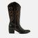 Gisele Damen Leder Cowboy-Stiefel Black