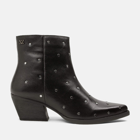 Claire Damen Leder-Stiefeletten Black