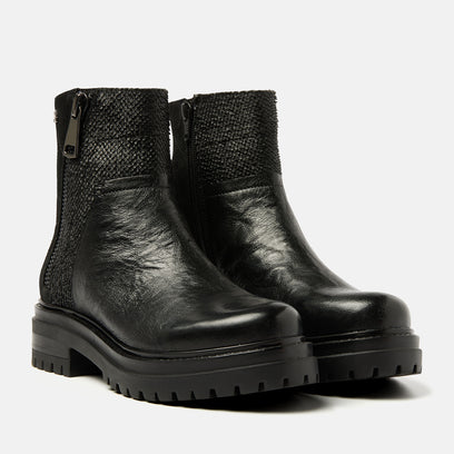 Gitte Damen Leder-Boots Black