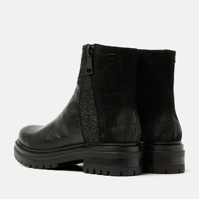 Gitte Damen Leder-Boots Black