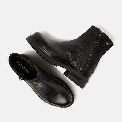 Gitte Damen Leder-Boots Black