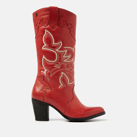 Ariane Damen Leder Cowboy-Stiefel Red