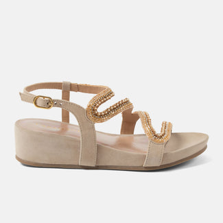 Aurelia Damen Wildleder-Sandalen Biscuit