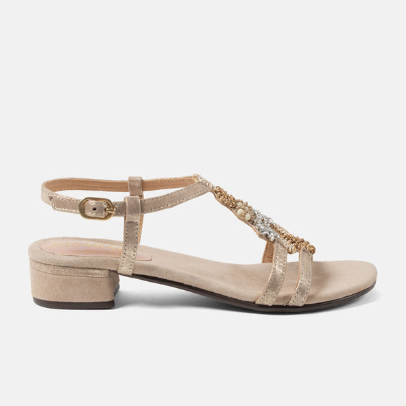 Estralla Damen Leder-Sandalen Biscuit