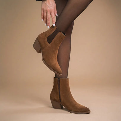 Annie Damen Wildleder Stiefeletten Tan
