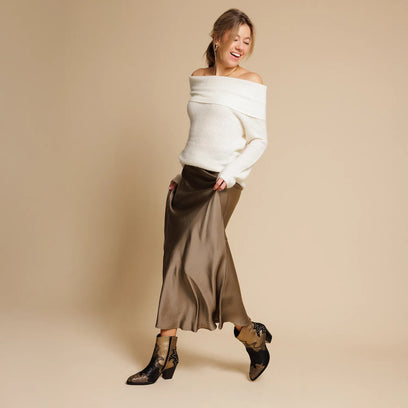 Stevie Damen Leder-Stiefeletten Gold