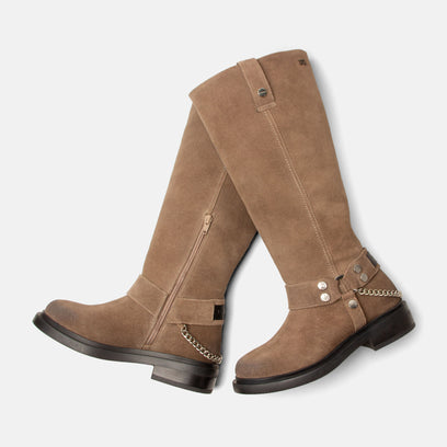Leslie Damen Wildleder-Stiefel Taupe