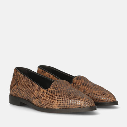 Flora Damen Leder-Loafers Biscuit