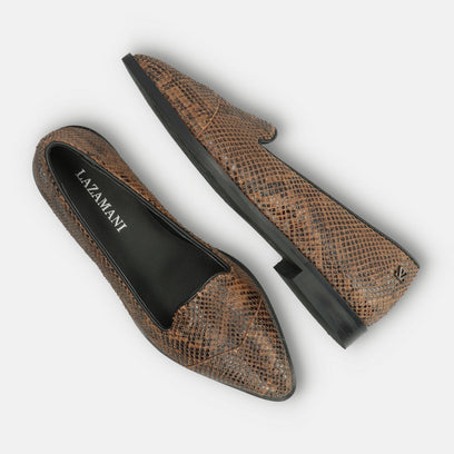 Flora Damen Leder-Loafers Biscuit