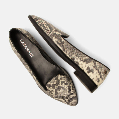 Flora Damen Leder-Loafers Offwhite