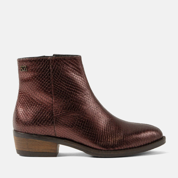 Beverly Damen Leder-Stiefeletten Merlot