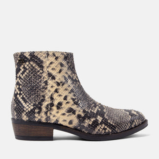 Beverly Damen Leder-Stiefeletten Offwhite