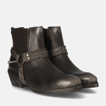 Emmi Damen Leder-Stiefeletten Pewter